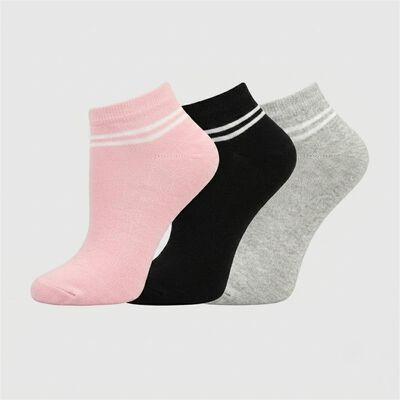 Women's Assorted Regular Fit Striped Pack of 3 Socks