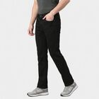 Men's Black Slim Fit Solid Jeans, काला, small