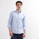 Men's 100% Cotton Regular Collar Casual Shirt, Light Blue, small image number null