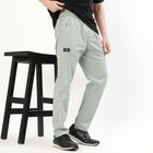 Men's Jet Black Regular Fit Cotton Track Pants, Light Green, small image number null
