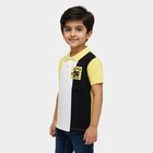 Boys' Bright Yellow Cotton Polo Neck Preppy T-Shirt, पीला, small