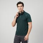 Men's Green Polo Neck Regular T-Shirt, Dark Green, small