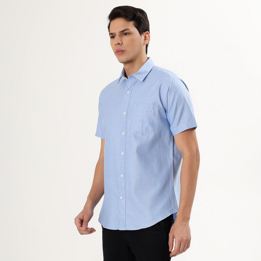 Men's Light Blue Regular Collar Casual Shirt, Mid Blue, large image number null