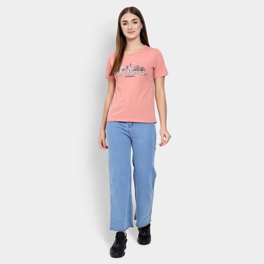Ladies' Round Neck T-Shirt , Pink, large image number null