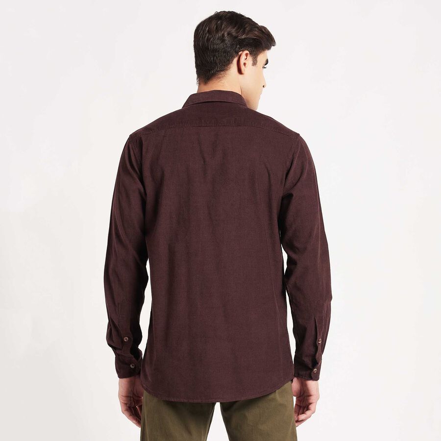 Solid Cotton Casual Shirt, Brown, large image number null