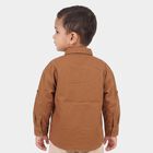 Infants Beige Cotton Collared Shirt, Beige, small