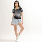 Women's Jet Black Round Neck Crop Top, Black, small image number null