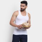 Men's 100% Cotton Vest , White, small