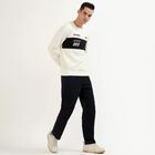 Men's Off-White Crew Neck Casual Sweatshirt, ऑफ व्हाइट, small image number null