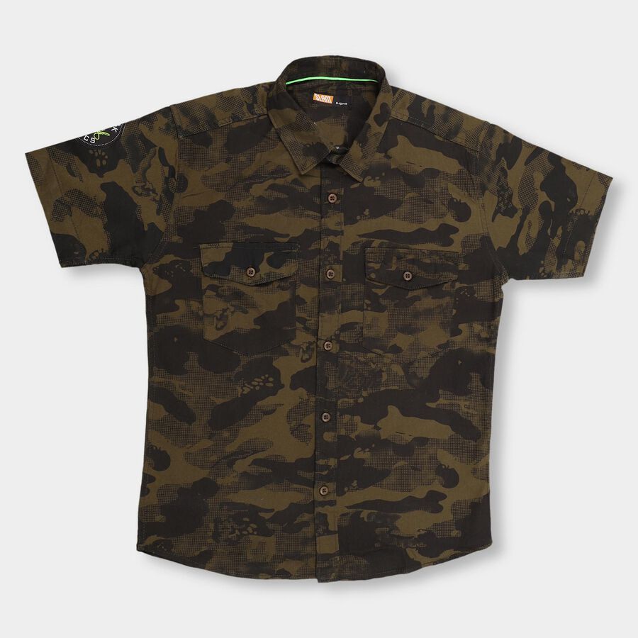 Boys' 100% Cotton Casual Shirt , ओलिव, large image number null