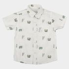 Boys White Cotton Half Sleeve Collared Casual Shirt, White, small