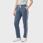 Women's Navy Blue Regular Fit Side-Striped Track Pants, Navy Blue, small
