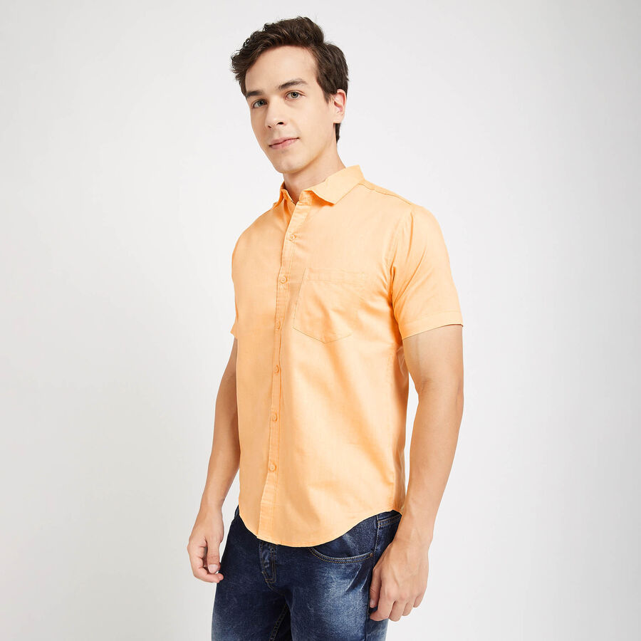 Solid Casual Shirt, Yellow, large image number null