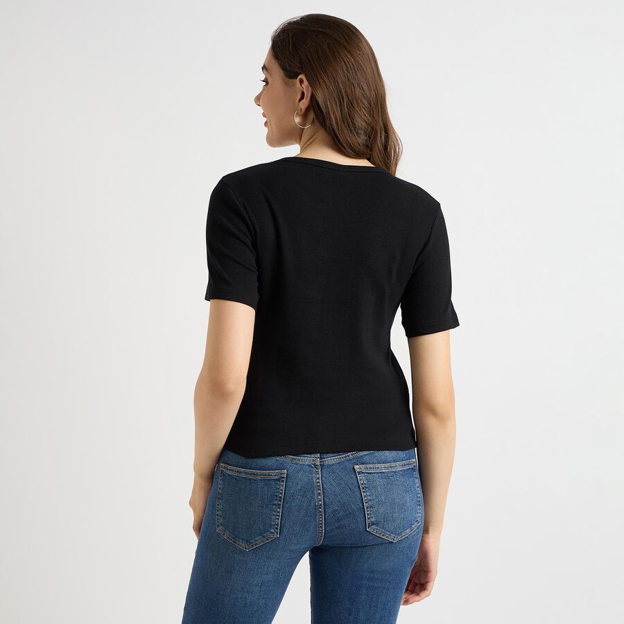 Ladies' Round Neck T-Shirt, Black, large image number null