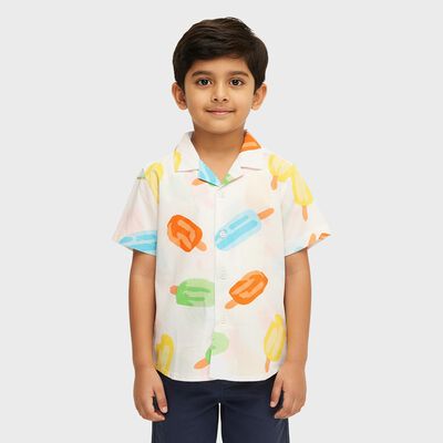 Boys Snow White Classic Casual Shirt