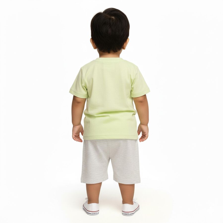 Infants' Light Green Cotton Round Neck Jungle Safari Baba Suit, Light Green, large