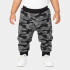 Infants' Grey Regular Fit Camouflage Printed Pyjama, Dark Grey, small