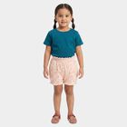 Girls' Peach Regular Fit Floral Printed Bloomer, पीच, small