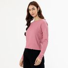 Women's Dusty Rose Pink Round Neck Casual Top, Pink, small image number null