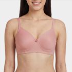 Women's Light Pink V-Neck Minimalist Bra, Light Pink, small
