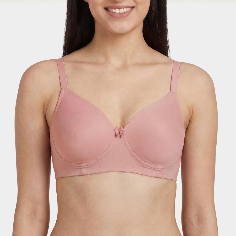 Women's Light Pink V-Neck Minimalist Bra, Light Pink, large