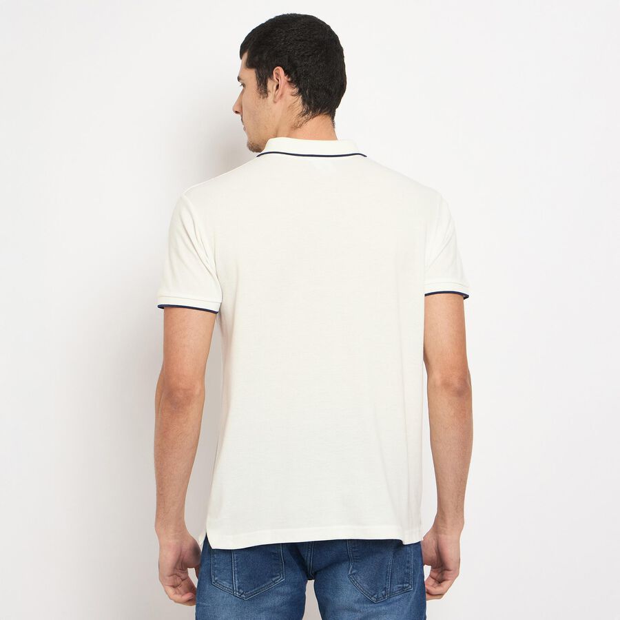Men's Collared Half Sleeves T-Shirt , White, large image number null