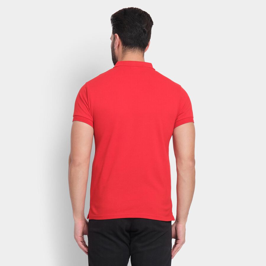 Men's Collared Half Sleeves T-Shirt , Red, large image number null