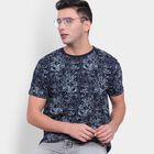 All Over Print Round Neck T-Shirt, Navy Blue, small image number null