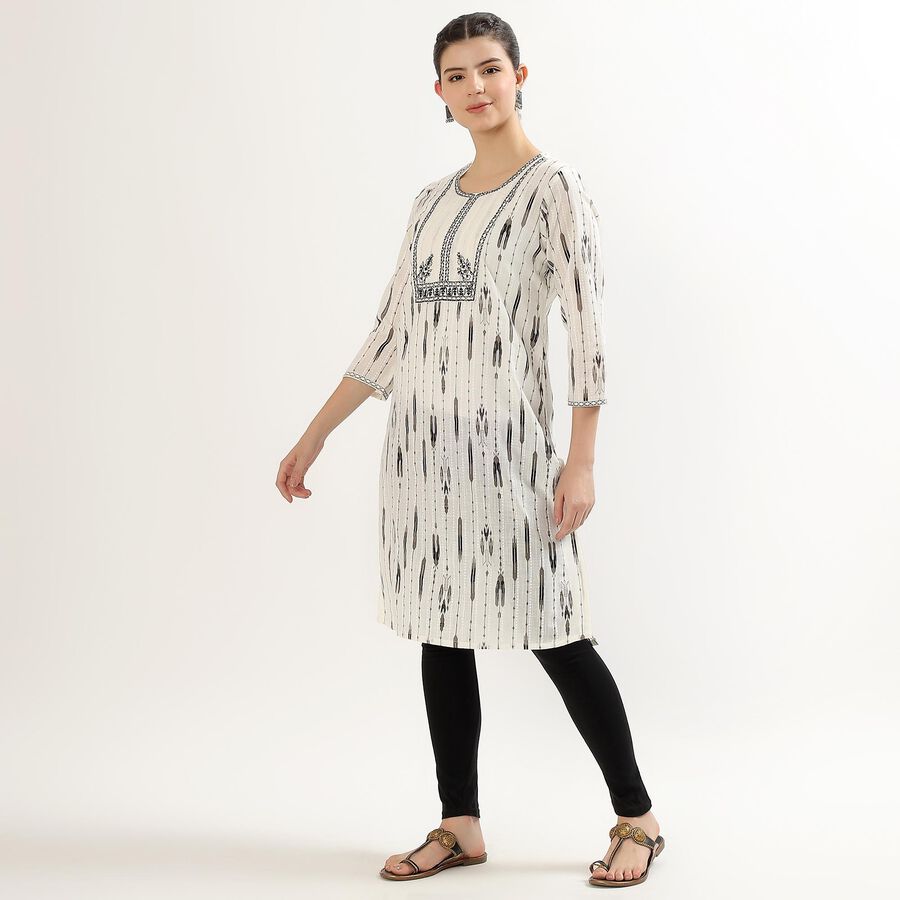 Ladies' 100% Cotton Kurta , Off White, large image number null