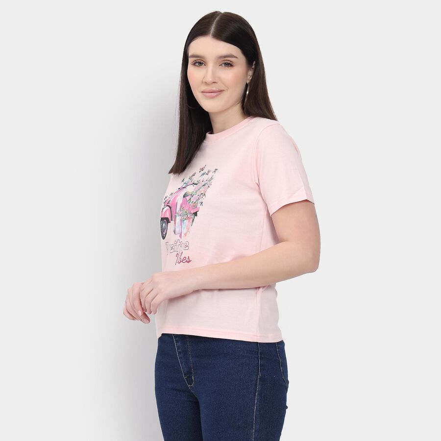 Ladies' Round Neck T-Shirt , Light Pink, large image number null