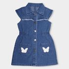Girls' Frock, मध्यम नीला, small image number null