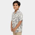 Boys' Beige 100% Cotton Classic Casual Shirt, Beige, small