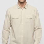 Men's Beige Cotton Long Sleeve Collar Casual Shirt, गहरा पीला, small