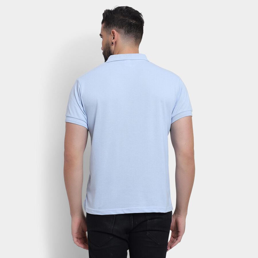Men's Collared Half Sleeves T-Shirt, Light Blue, large image number null