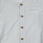 Infants' Beige 100% Cotton Mandarin Collar Striped Baba Suit, Beige, small
