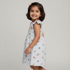 Infants' Light Blue Floral Print Sleeveless Frock, हल्का नीला, small image number null