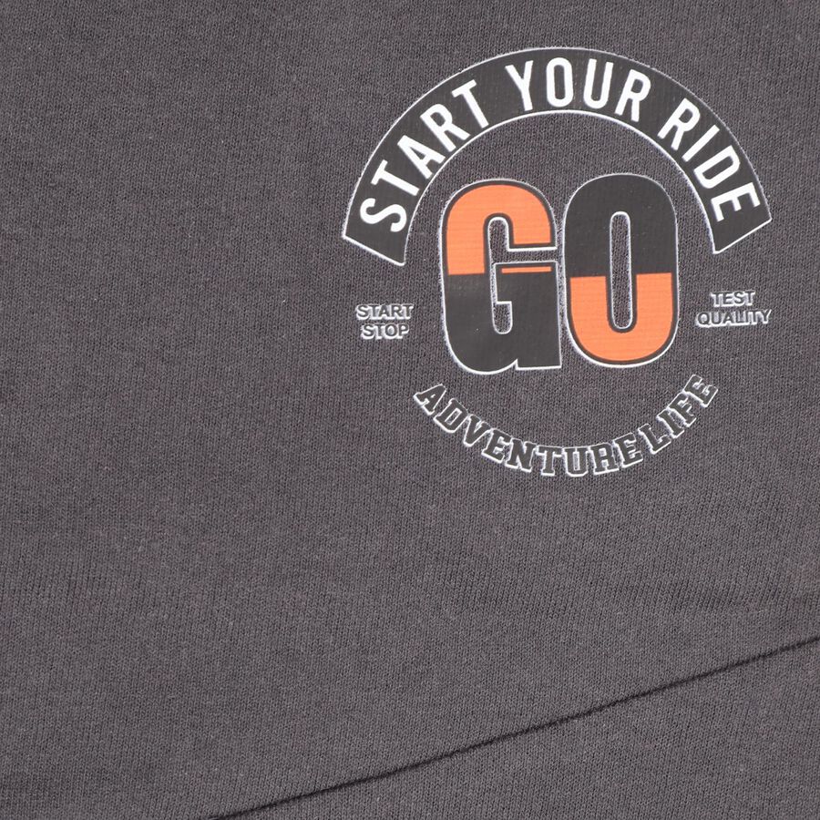 Boys' Charcoal Grey Jogger Pyjama With Adventure Print, Dark Grey, large image number null