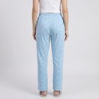 Women's Light Blue Straight Fit Floral Cotton Blend Pyjama, Light Blue, small