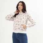 Women's Off White Hooded Casual Sweatshirt, ऑफ व्हाइट, small image number null