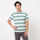 Men's Aqua Round Neck Regular T-Shirt, Aqua, small