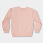 Girls Light Pink Crew Neck Casual Sweatshirt, हल्का गुलाबी, small image number null