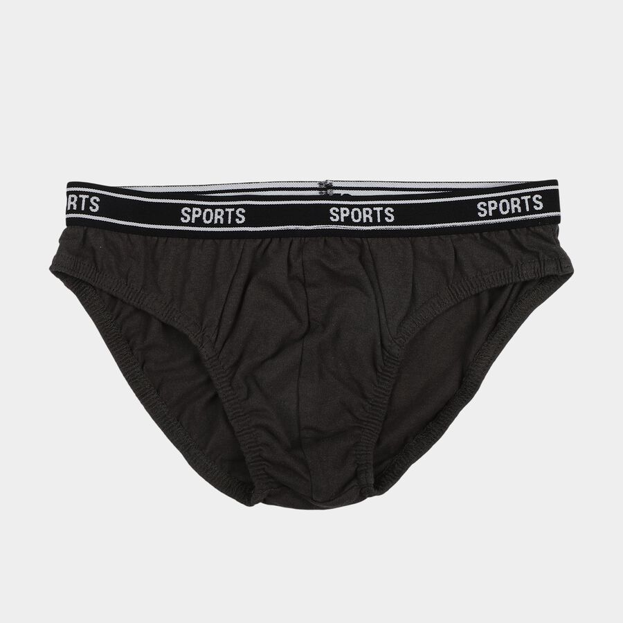 Boys Grey Regular Fit Briefs, Dark Grey, large