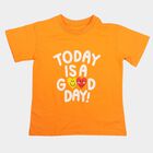 Girls Orange Round Neck Regular T-Shirt, नारंगी, small