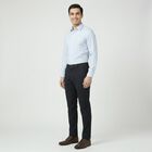 Men's Black Slim Fit Casual Trousers, काला, small