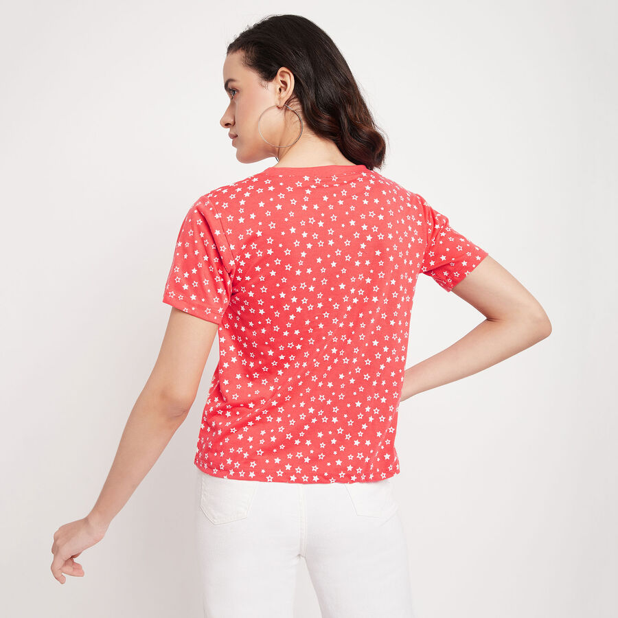 All Over Print Round Neck T-Shirt, Coral, large image number null