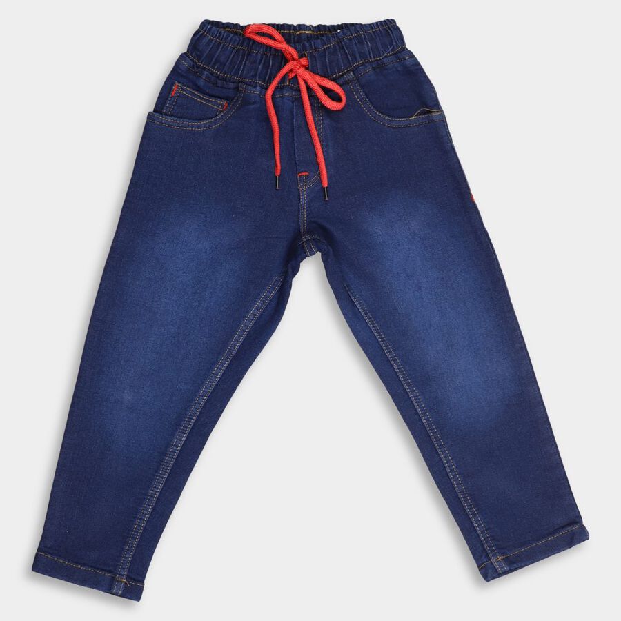 Boys Slim Fit Jeans, Dark Blue, large image number null