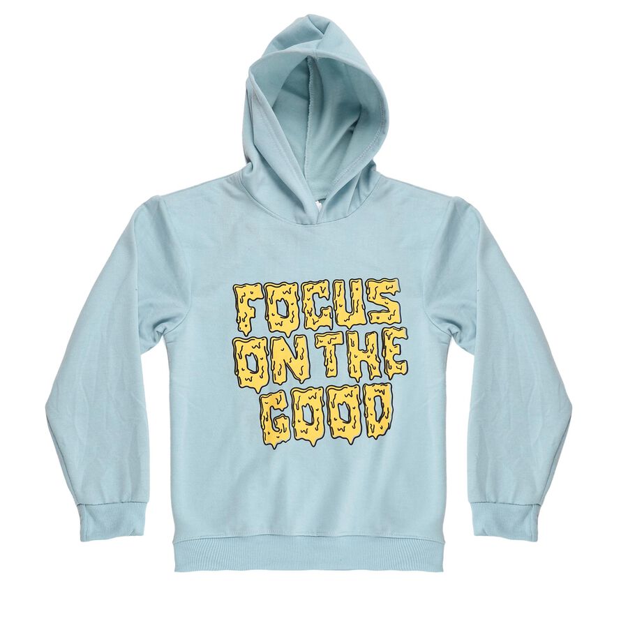 Boys Light Powder Blue Hoodie Neck Casual Sweatshirt, हल्का नीला, large image number null