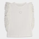 Girls' 100% Cotton T-Shirt , White, small image number null