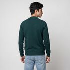 Men's Green Crew Neck Solid Pullover, Dark Green, small