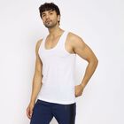Men's 100% Cotton Vest, White, small